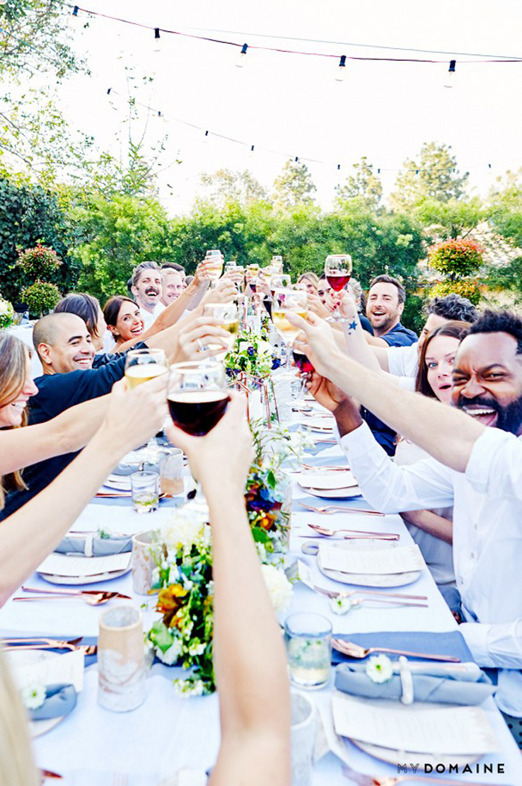 Diamond-grey-linen-tablecloth-long-dining-table-backyard-celebration